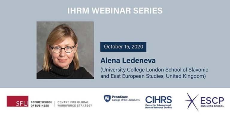 Center for International Human Resource Studies Webinar Series Continues Oct. 15