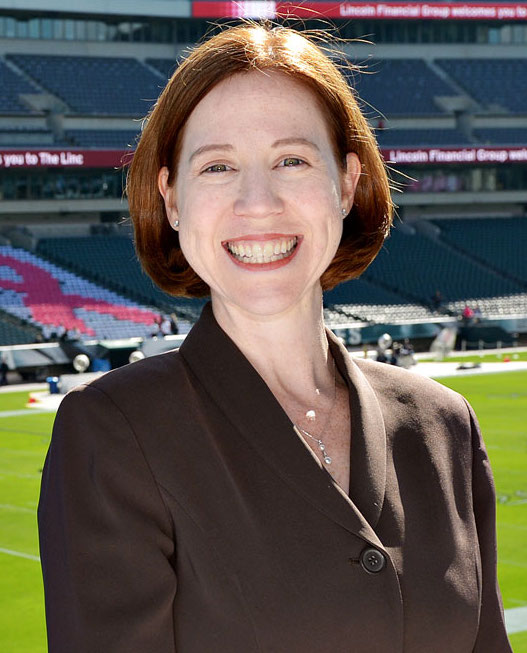 Kristie Pappal of the Philadelphia Eagles against the St. Louis Rams at Lincoln Financial Field on October 5