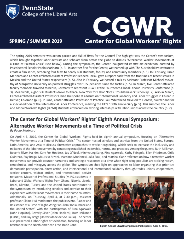 2019 SPRING SUMMER newsletter cover