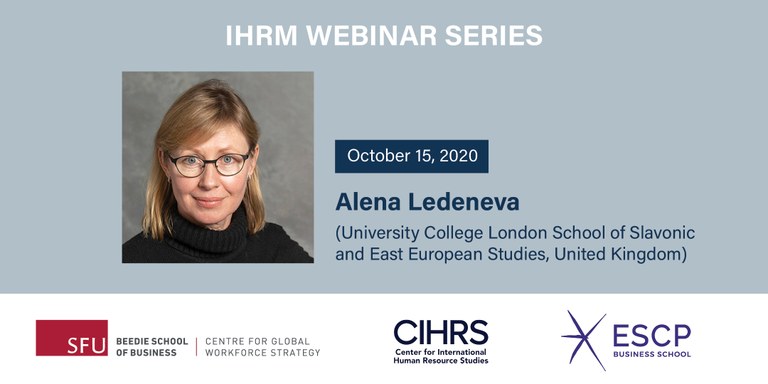 Alena Ledeneva IHRM Flyer