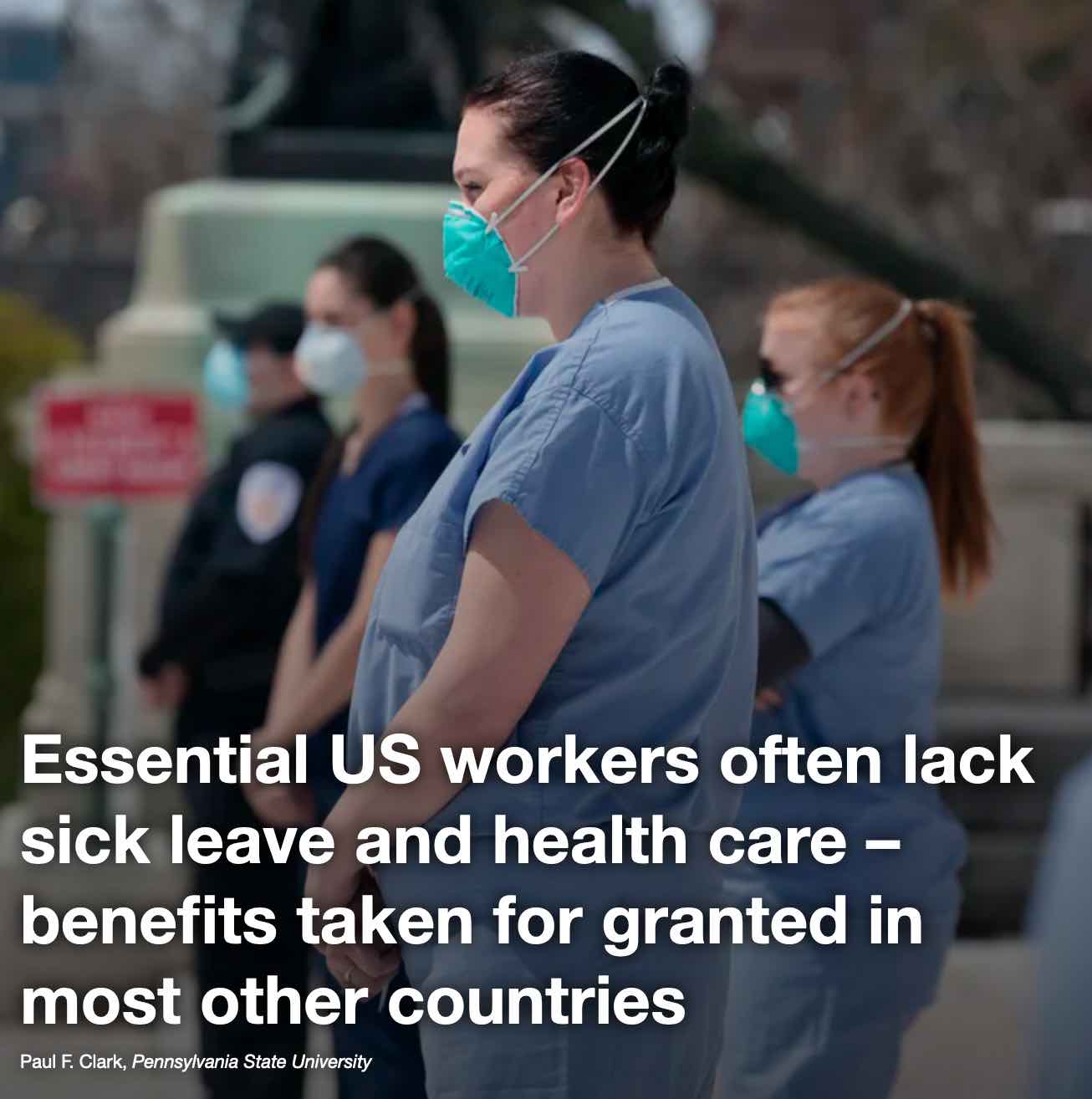 Many nurses lack paid sick leave. Image: The Conversation